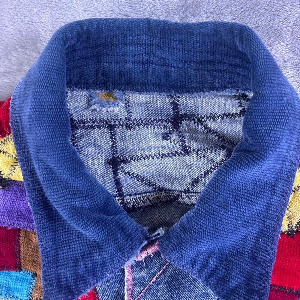 Vintage 60s Lee Denim Jacket Women’s S USA Custom Patchwork Distressed Hippie - Picture 3 of 7